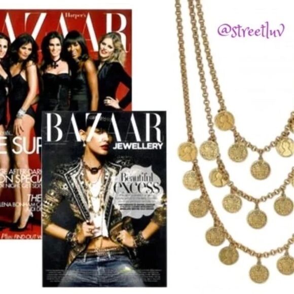 stella & dot ~ rioβcoin triple strand layered necklace ~ vintage retired - Picture 2 of 11